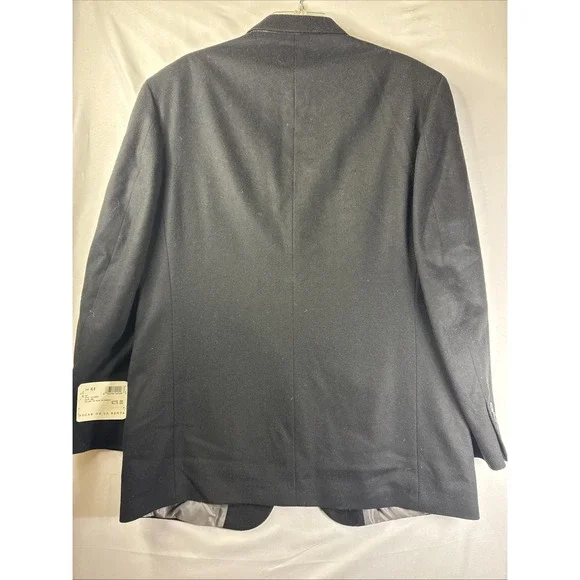 Oscar De La Renta Cashmere Wool Blend Black Blazer Jacket 41R NWT